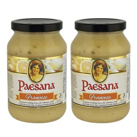 Paesana Francese Gourmet Cooking Sauce - Simmer Sauce made with White Wine – Great with Chicken or Veal, Fish. Kosher Dairy. 15.75 oz. Jar - Packed in USA (2 Pack)