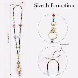 LEGENTLISUR Teacher Lanyard with ID Holder Cute Chunky Beaded Lanyard Fashion Keychain Lanyards for Women Cruise Nurse ID Badges and Keys