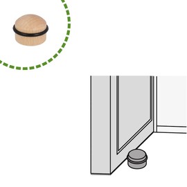 Gedotec Wooden Door Stopper with Damping Rubber – Beech | Herbert | 1 Piece Premium Door Stopper Made of Solid Wood | Door Stopper Floor for Gluing + Screws | Door Stopper Small for Room Doors | Floor