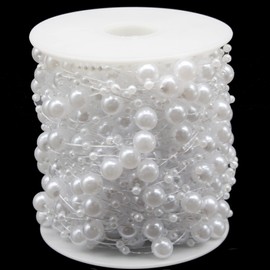 99 Feet Christmas Tree Beads Beaded Garland Strand 3-8mm Artificial Pearls String Beads Chain for DIY Crafts, Christmas, Wedding, and Party Decoration