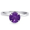 2 CT Purple Round Amethyst Ring for Women 925 Sterling
