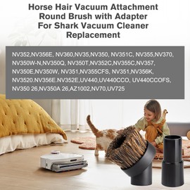 Vacuum Brush Attachment For Shark Vacuum Attachments- Round Horsehair Dust Brush Vacuum Attachments -To Converts 1-1/4" to 1-3/8" Vacuum Hoses -Universal Effortless Household Cleaning Tool (4-Pack)