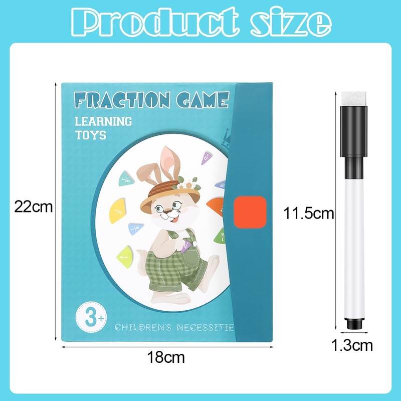 Math Toy Fraction Educational Aids for Fractions, Math Learning Toy,