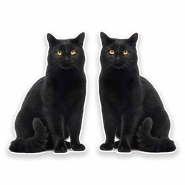 2 x 10cm/100mm Black Cat Vinyl Sticker Decal Laptop Car Travel Luggage Label Tag #9641