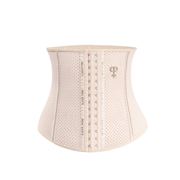 [MICISTY] Corset Natural Latex Breathable Fat Burning Belt Women Slimming Abdominal Corset (Free Adjustment Buckle Included), beige
