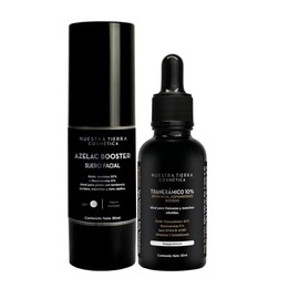 Nuestra Tierra Cosmética Kit Facial Azelac Booster 10% + Tranexámico 10%, Sérum Despigmentante, para Melasma y Manchas