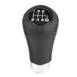 Universal Car Gear Knob 6 Speed Gear Knob Made of PU with 3 Hoses and 6 Interchangeable Gear Knobs, Black