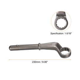 HARFINGTON Offset Box End Tubular Handle Wrench 1-5/16" CR-V 12 Point Offset Single End Torx Wrench High Neck Tubular Box Wrenches for Tightening Remove Screws and Fasteners, Silver Gray