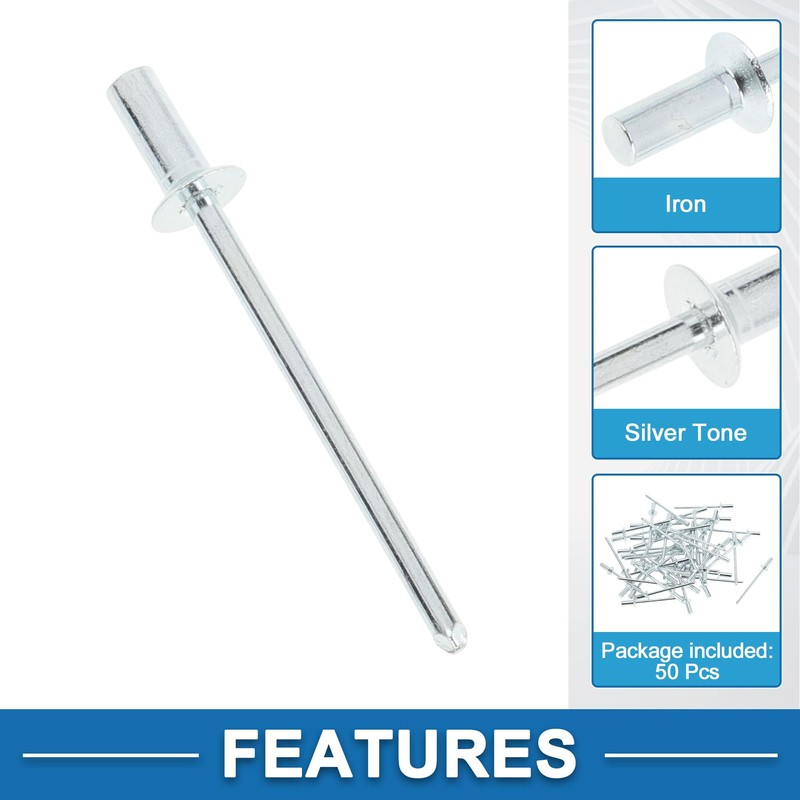 A ABSOPRO Countersunk Head Closed Sealing Rivets 3mm Grip Diameter