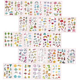 WOONEKY Cute Waterproof Body Stickers 60pcs for Girls DIY Temporary Decals for Parties Festivals and Events Fun Cartoon Design for Ages