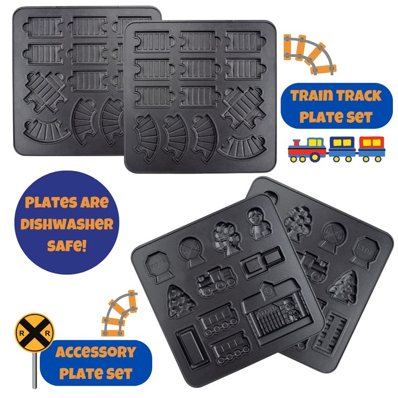 Train Set Waffle Maker- Build Waffle or Pancake Shaped Tracks,