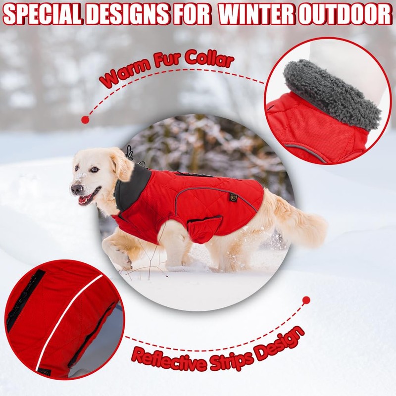 EMUST Dog Jackets for Winter, Cold Weather Coats for Dogs,