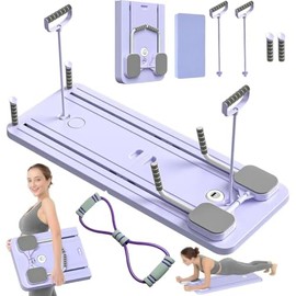 Tabla Abdominal Multifuncional,Rodillos Abdominales Plegables,con Bandas Elásticas 38 lbs en Forma de 8,Tabla Multifuncional Pilates con Asas Ajustabl
