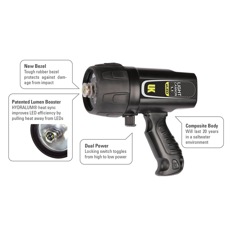 Underwater Kinetics Light Cannon eLED (L1), Lantern Grip, Safety Yellow