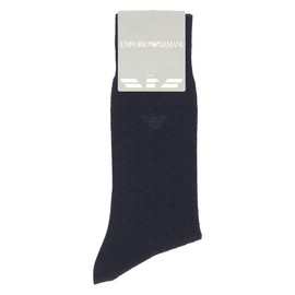 Emporio Armani 02312547 EA Links Crew Length Business Socks, Made in Japan, Antibacterial, Deodorizing, Men's, Socks, Gentleman, Gift, Gift, 98.black, 25.0-27.0 cm