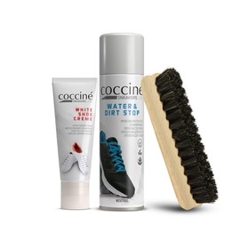 Cocciné - Care Set for White Trainers | Shoe Care | Shoe Protection | For Trainers | Casual Shoes | Well-Groomed Trainers | Three Piece Set for Care and Protection of Trainers