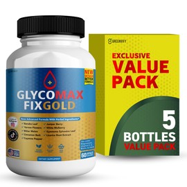 Glyco Max Fix Gold All Natural Formula to Maintain Healthy Levels, Maximum Strength Daily Formula Blood Reviews (1 Pack - 60 Capsules) (5)