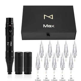 M Permanent Makeup Machine - Microblading Machine, Eyebrow Tattoo Machine - Microshading, Lip, Ombre Brows Machine - Wireless Machine Kit - Achieve Flawless Results (Black)