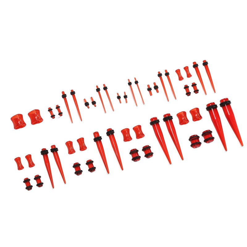 48pcs Ear Stretching Kit Heart Shaped Various Sizes Acrylic Tapers