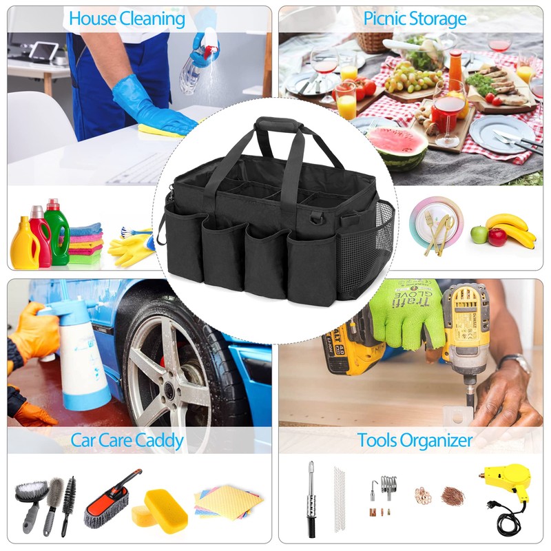HODRANT Extra-Large Cleaning Caddy, Organizer with Handles for Cleaning Tools
