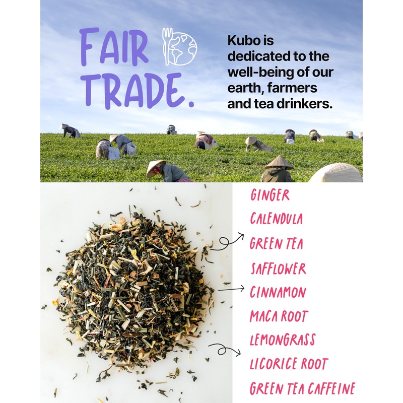 High Caffeine Tea (140 mg) - Kubo Tea: Organic Maca