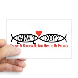 CafePress Science & Religion Rectangle Sticker Rectangle Bumper Sticker Car Decal