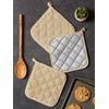 DII Basic Terry Collection Quilted 100% Cotton, Potholder, Pebble, 3