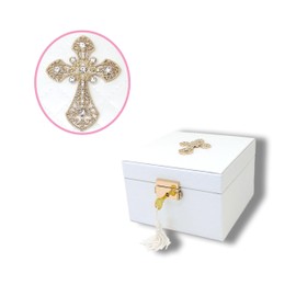 Lihou PapaQ White Ballerina Musical Jewelry Box -with Silver Filigree Cross for Girls and Women - Enchanting Swan Lake Melody,Kids Jewelry Storage,Gifts for Christmas,Birthday and All Holidays