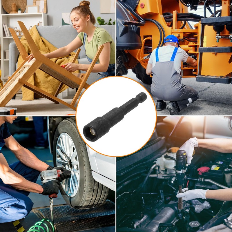 sourcing map Magnetic Nut Driver 8mm Hex Drive Socket CR-V