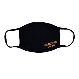 USS Antietam CG-54 Adult Black Face Mask 100% Cotton/Washable Reusable/Ticonderoga Class Cruiser