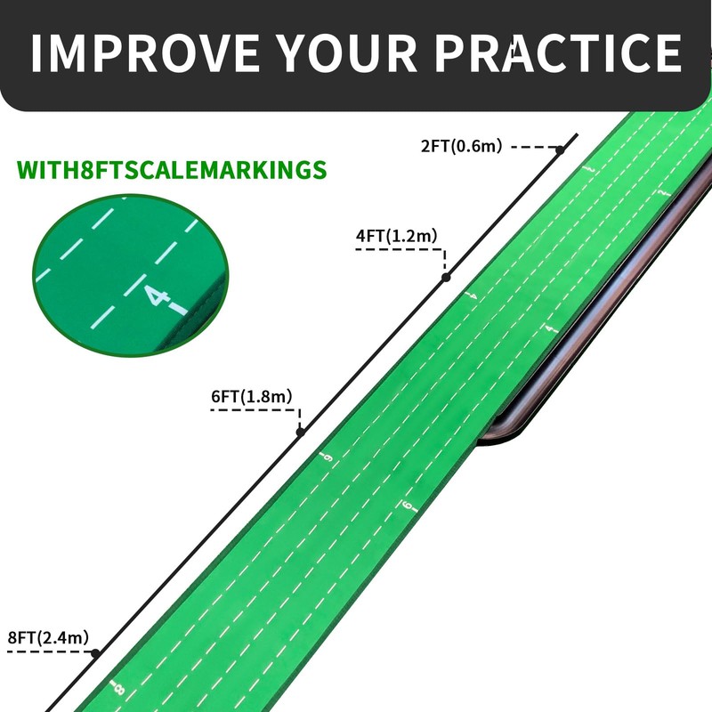 Crestgolf Golf Putting Mat, Automatic Ball Return with 4 Flipping