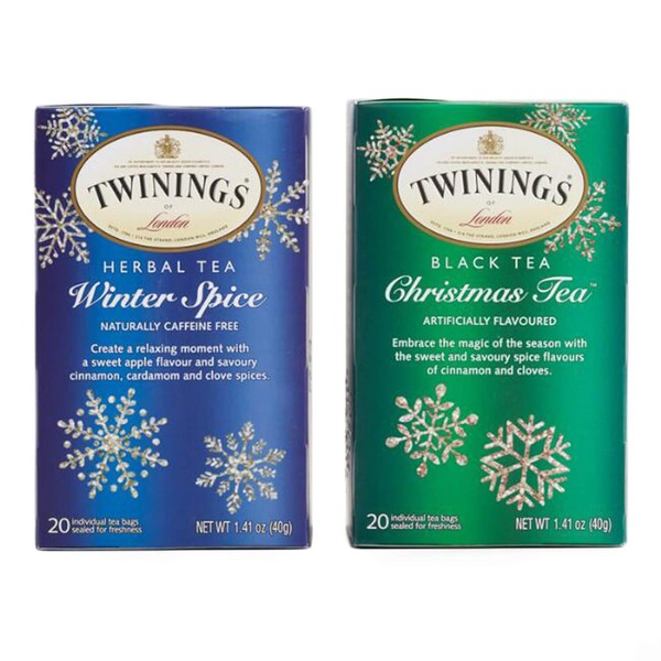 Twining Tea Bags Bundle Set – Christmas-Tea and Winter Spice | Perfect for Holidays and Winter Season | Taste that Soothes the Senses | Natural Ingredients