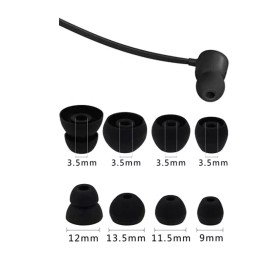zotech 4 Pairs Eartips Silicone Earbuds Buds Set for Beats Flex Wireless (Black)