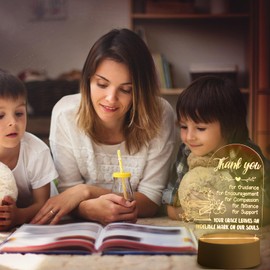 MARFOREVER Teachers Appreciation Gifts Teachers Acrylic LED Night Light Heart Teacher Gifts for Women and Men from Students Thank You Gifts for Graduation Retirement Birthday Christmas Present Ideas