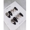 Black Navillera Pixie Handmade Nail Tip - Almond / 블랙나빌레라픽시