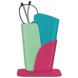 Fintie Eyeglasses Holder - Anti-scratch Premium Vegan Leather Glasses Stand Case for Desk or Nightstand (Magenta)