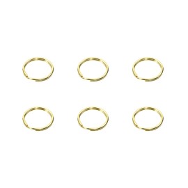 Tupalizy Brass Round Edge Split Key Rings for Home Office Men Women Car Keys Jewelry Keychain Ornaments Name Number Dog Tags Purse Bag Leather Hardware Craft Project, 6PCS (20mm)