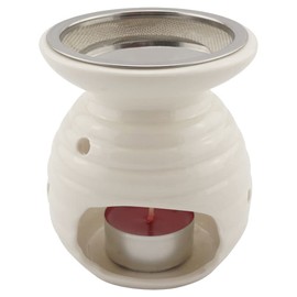 Ceramic Heart Incense Burner - With Stainless Steel Strainer & Metal Disc, Height 10 cm - For Incense & Herbs | Incense Burner