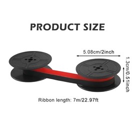 2 Pairs Universal Typewriter Ribbon, Twin Spool Vintage Typewriter Ink Ribbon, Red and Black Ink Ribbon, Twin Spool Replacement Twin Spool Replacement Pack for Typewriter for Office and Home Use