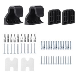 Retractable Baby Gate Replacement Parts Kit, Wall Mounting Hardware with Brackets Anchors and Screws, Suitable for 55inch and 71inch Wide Retractable Gates (Black)