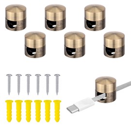 6 Stück Kabelanker für die Schreibtischorganisation, Ladekabel Management Clips Metallkabelhalter für Kabel Stabiler Aluminium Kabel Organizer für das Home Office (Bronze)