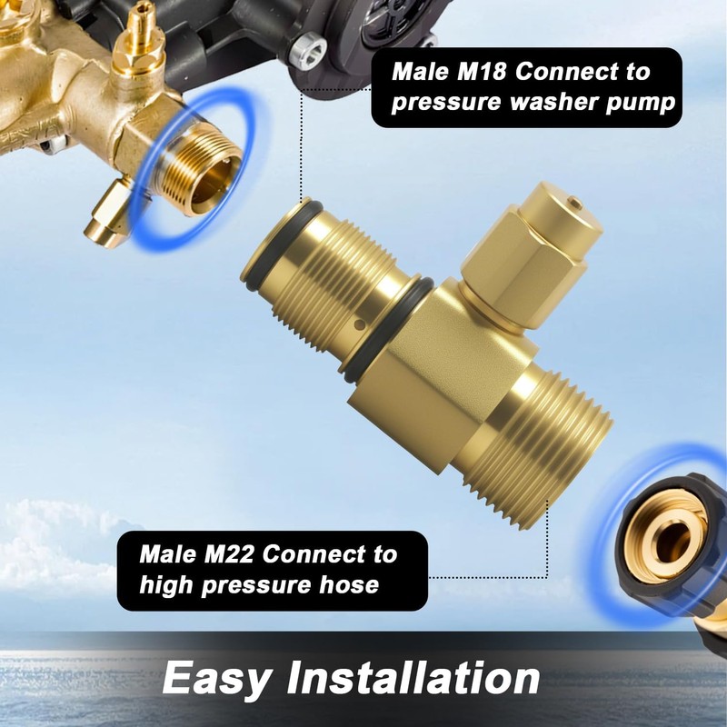 SDRZJX Brass M22 Outlet Fitting Assembly Compatible with Simpson AAA