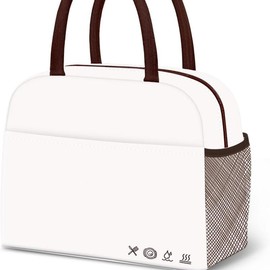 DALINDA Reusable Leakproof Insulated and Cooler High Capacity Lunch Bag for Women Men Tote Bag Sack Food Handbags Case  for Travel Work School Picnic - Color: White