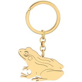 DALANE Stainless Steel Cute Frog Keychains Gifts for Women Girls Funny Frog Car Keyring Bag Wallet Charms Accessories (18K Gold Plated A)