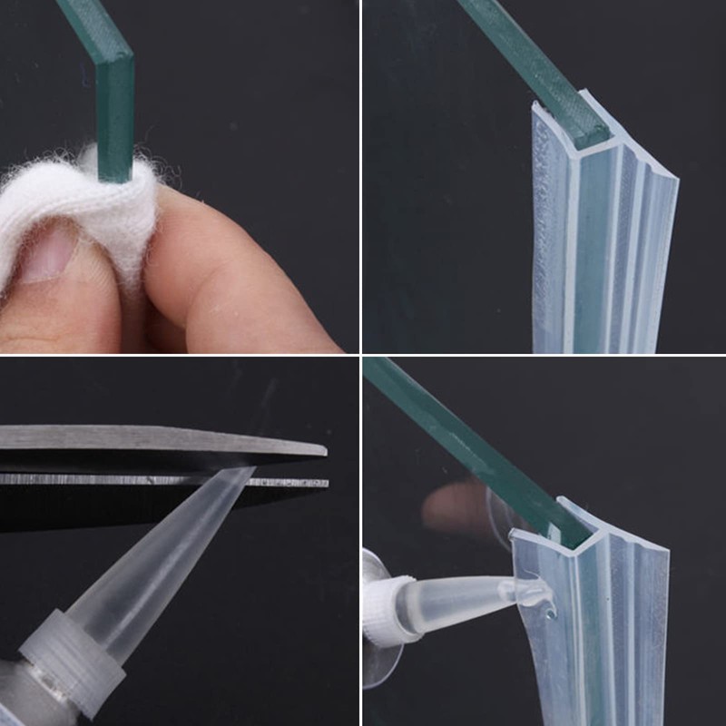 H Shape Bath Shower Screen Seal Strip Soft Rubber Shower