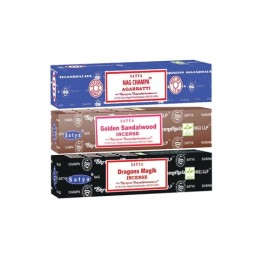 Satya 3 Pack 15 grams Satya Original Nag Champa Incense Sticks Assorted Variety Pack - Good Vibes