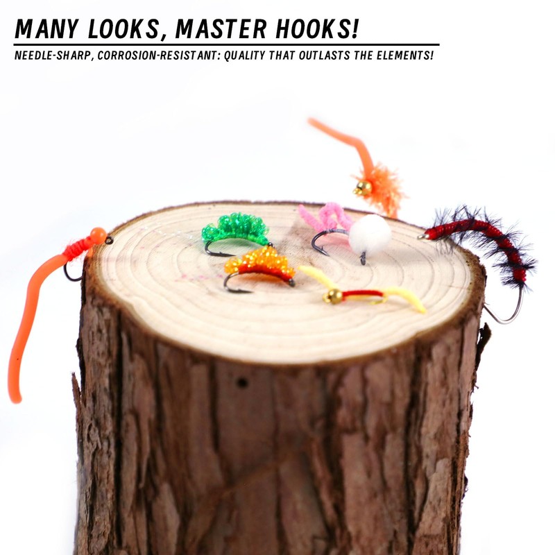 FREE FISHER 16Pcs Fly Fishing Wet Flies Nymphs, Squirmy Wormy,