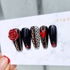 Chain Rose Handmade Nail Tips - Natural / 체인 로즈