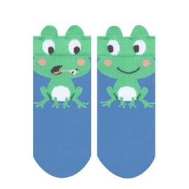 FALKE Unisex Baby Frog Friends B So Cotton Patterned Socks, Blue Note 6545