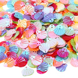 PATIKIL 30Gram Sequins for Crafts, 1Pack Colored Sequin and Spangles Craft Supplies for DIY Making Clothes Nails Greeting Card Scrapbook Decoration, Little Shell Style